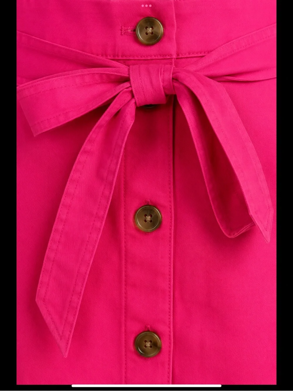 J.Crew NWT Pink Tie Waist Button Front Skirt Size 10 | Cotton Stretch | Pockets